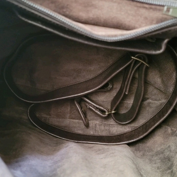 Colleen Cordero Handstudded Messenger Crossbody Brown Leather Shoulder Bag - Picture 13 of 14